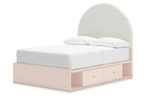 Wistenpine Blush Upholstered Youth Storage Platform Bedroom Set with 4 Drawers from Ashley - Luna Furniture