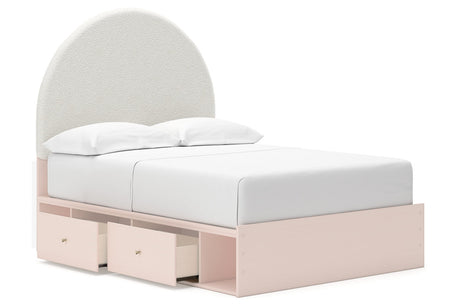 Wistenpine Blush Upholstered Youth Storage Platform Bedroom Set with 4 Drawers from Ashley - Luna Furniture