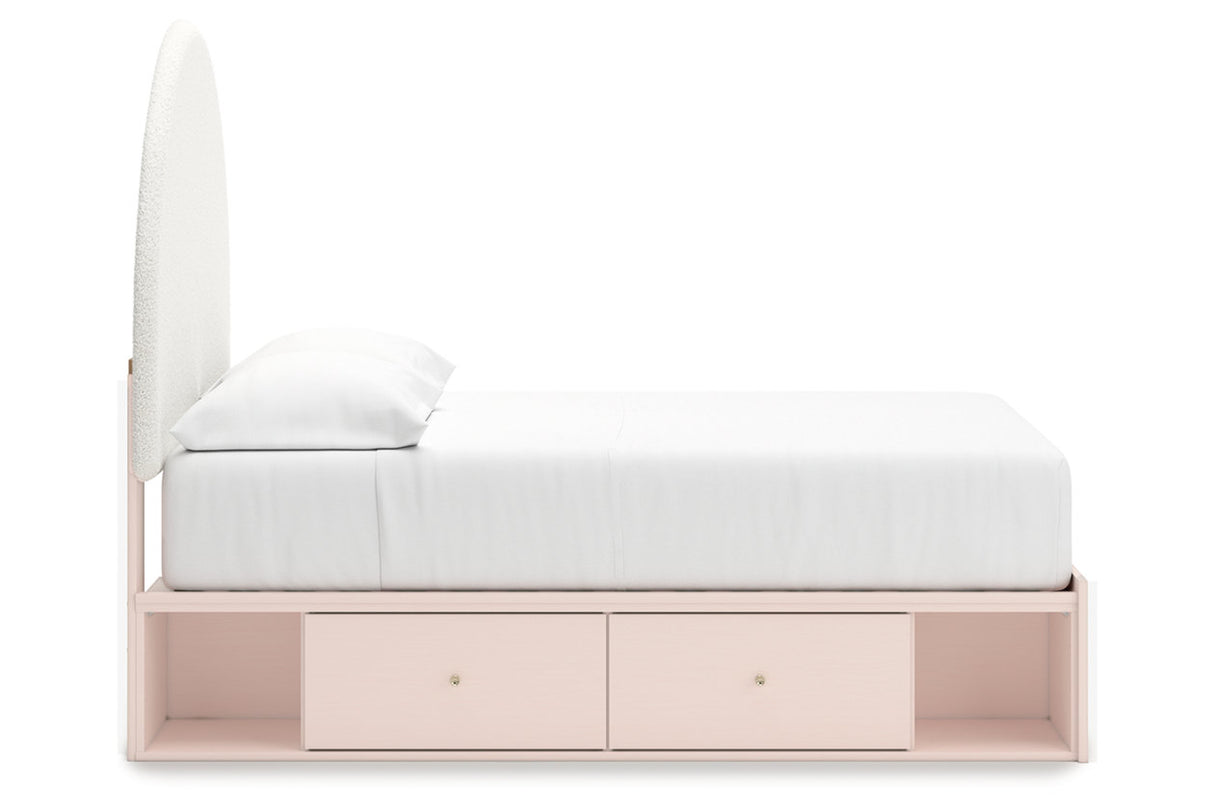Wistenpine Blush Full Upholstered Storage Platform Bed with 4 Drawers from Ashley - Luna Furniture