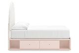 Wistenpine Blush Full Upholstered Storage Platform Bed with 4 Drawers from Ashley - Luna Furniture