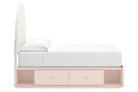 Wistenpine Blush Full Upholstered Storage Platform Bed with 4 Drawers from Ashley - Luna Furniture