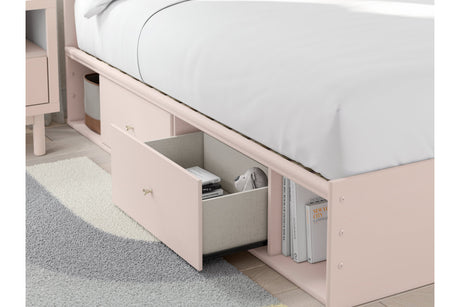 Wistenpine Blush Full Upholstered Storage Platform Bed with 4 Drawers from Ashley - Luna Furniture