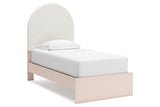 Wistenpine Blush Twin Upholstered Platform Bed from Ashley - Luna Furniture