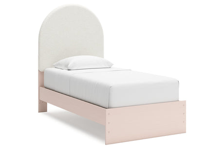 Wistenpine Blush Twin Upholstered Platform Bed from Ashley - Luna Furniture
