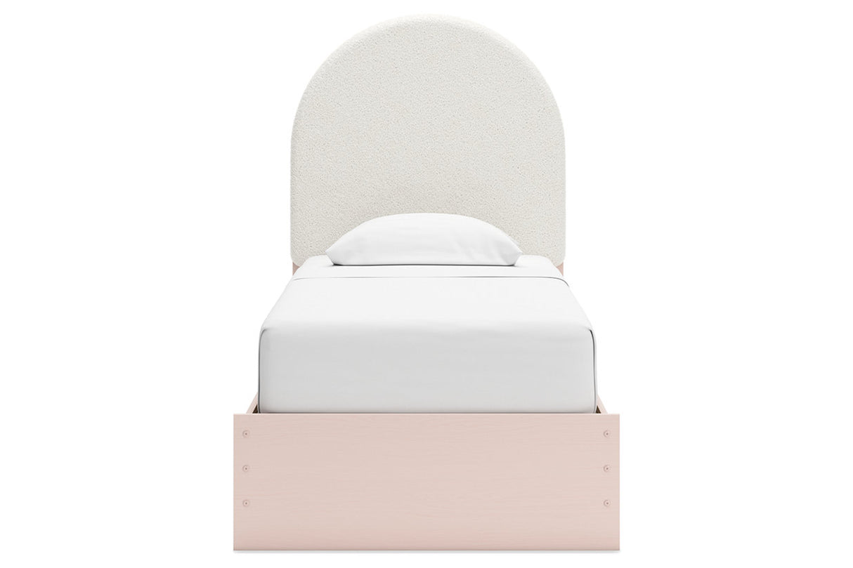 Wistenpine Blush Twin Upholstered Platform Bed from Ashley - Luna Furniture