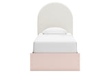 Wistenpine Blush Twin Upholstered Platform Bed from Ashley - Luna Furniture