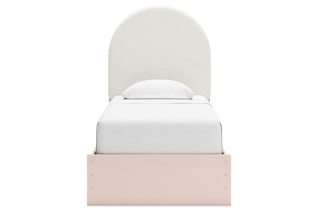 Wistenpine Blush Twin Upholstered Platform Bed from Ashley - Luna Furniture