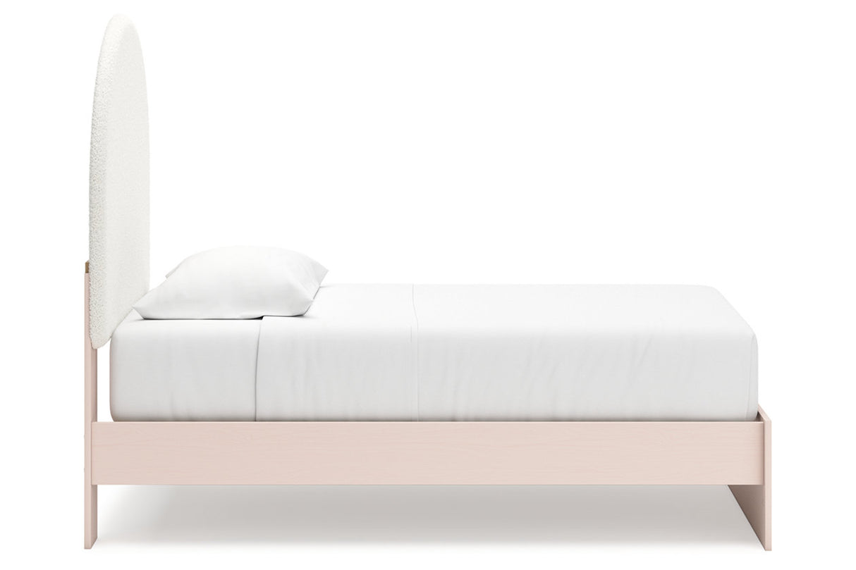 Wistenpine Blush Twin Upholstered Platform Bed from Ashley - Luna Furniture