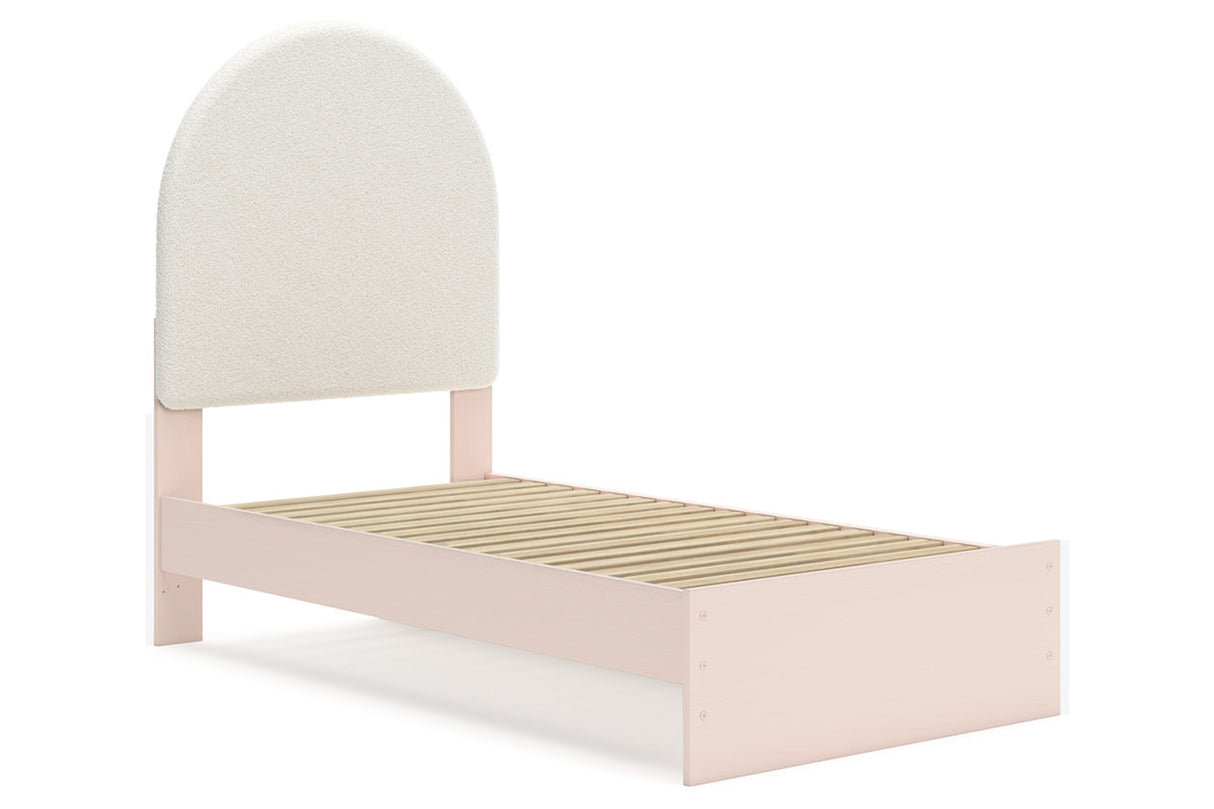 Wistenpine Blush Twin Upholstered Storage Platform Bed with 2 Drawers from Ashley - Luna Furniture