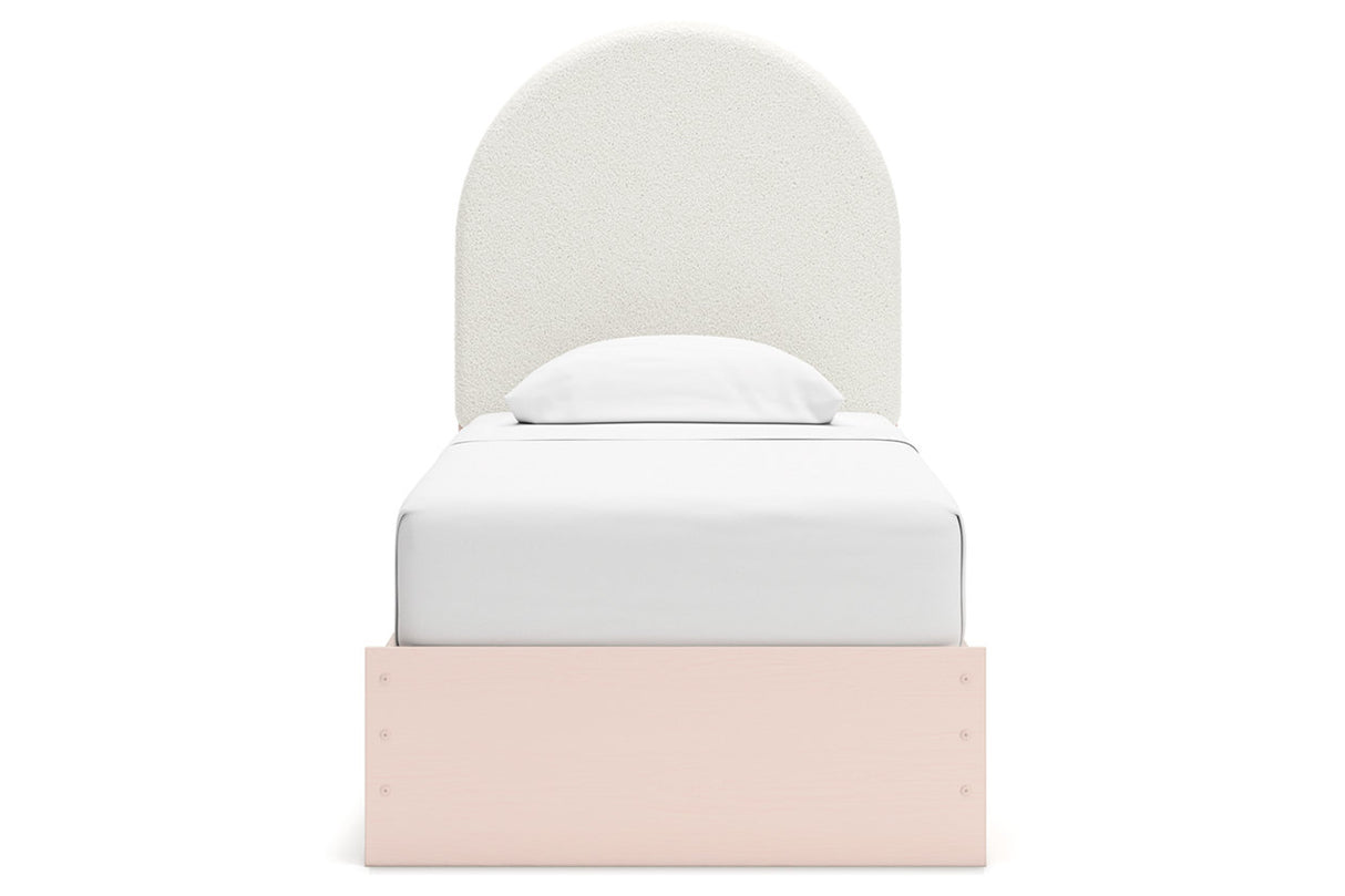 Wistenpine Blush Twin Upholstered Storage Platform Bed with 2 Drawers from Ashley - Luna Furniture