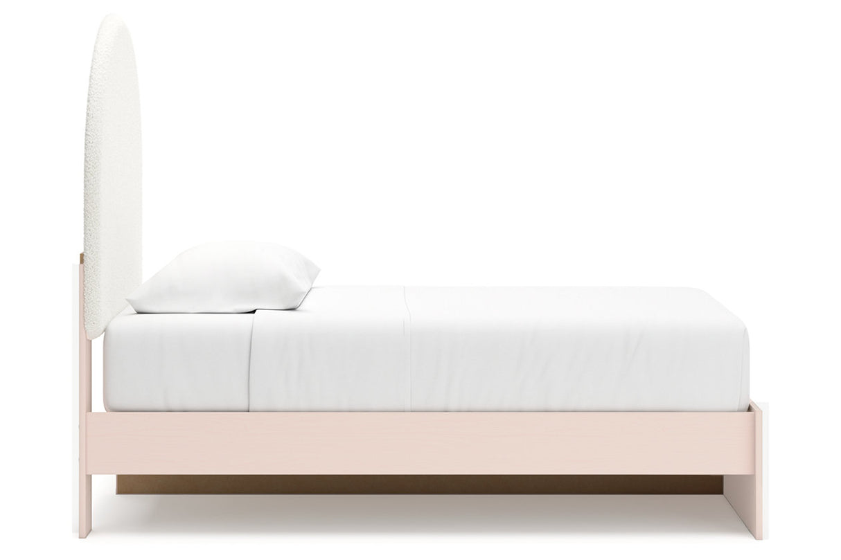 Wistenpine Blush Twin Upholstered Storage Platform Bed with 2 Drawers from Ashley - Luna Furniture