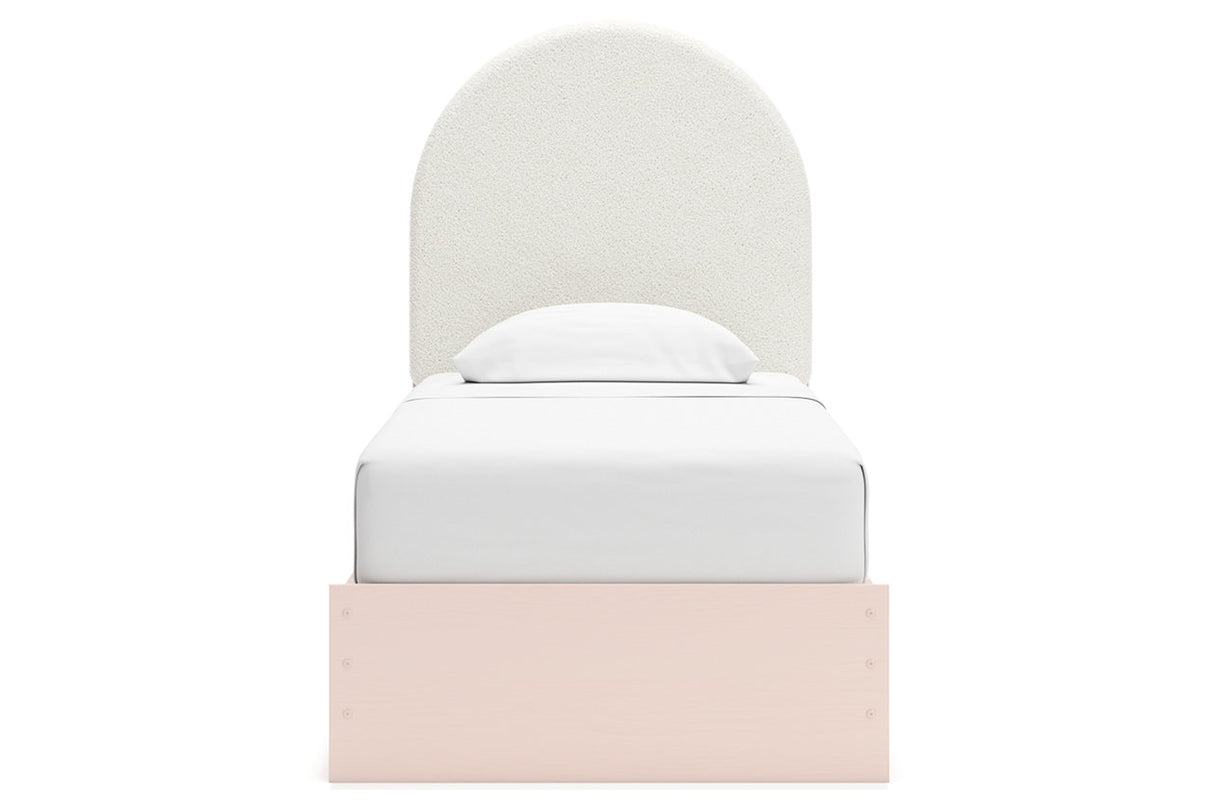 Wistenpine Blush Twin Upholstered Storage Platform Bed with 4 Drawers from Ashley - Luna Furniture