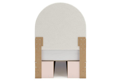 Wistenpine Blush Twin Upholstered Storage Platform Bed with 4 Drawers from Ashley - Luna Furniture