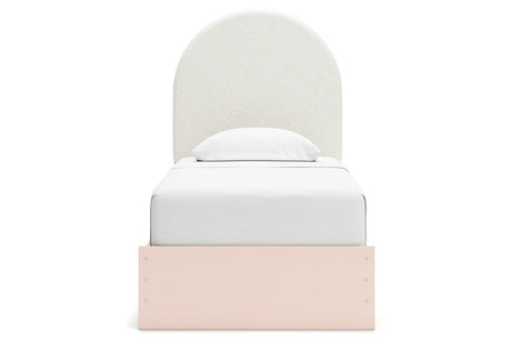 Wistenpine Blush Upholstered Youth Storage Platform Bedroom Set with 2 Drawers from Ashley - Luna Furniture