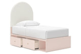 Wistenpine Blush Upholstered Youth Storage Platform Bedroom Set with 4 Drawers from Ashley - Luna Furniture