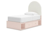 Wistenpine Blush Upholstered Youth Storage Platform Bedroom Set with 4 Drawers from Ashley - Luna Furniture