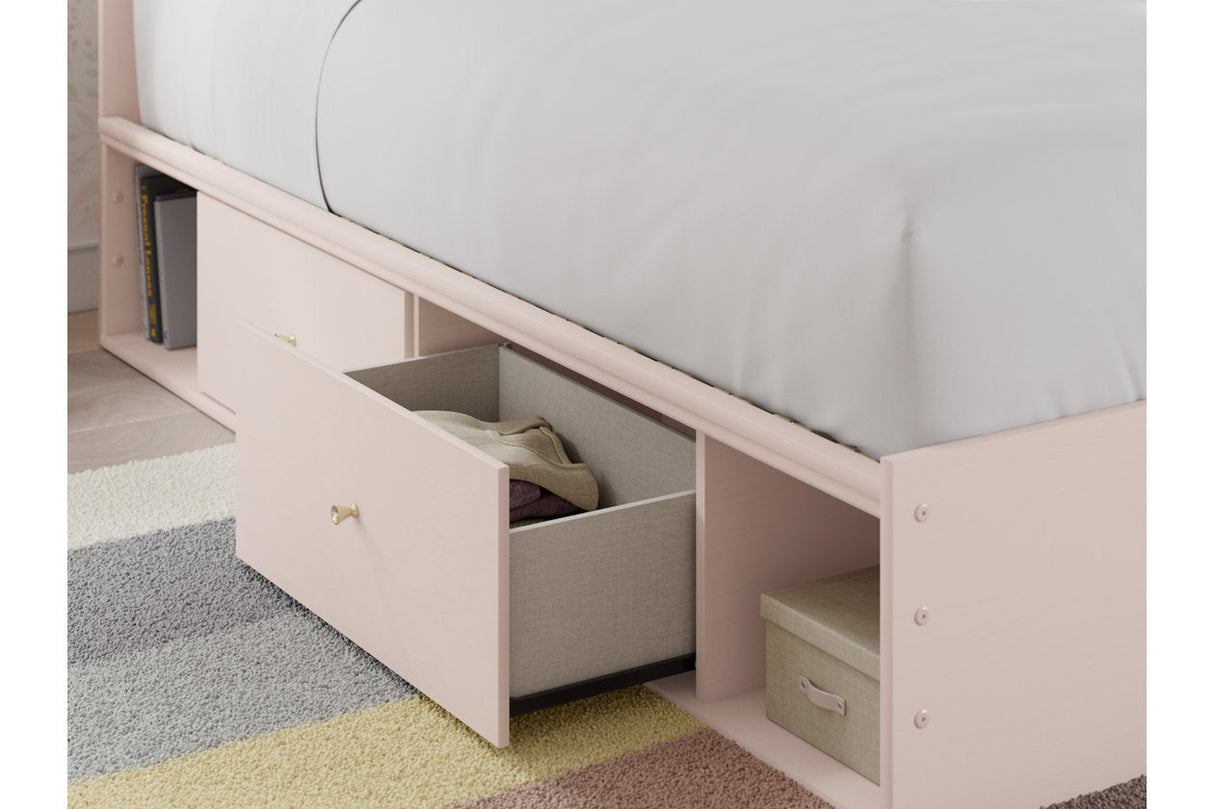 Wistenpine Blush Upholstered Youth Storage Platform Bedroom Set with 4 Drawers from Ashley - Luna Furniture
