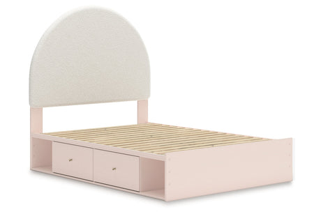Wistenpine Blush Upholstered Youth Storage Platform Bedroom Set with 4 Drawers from Ashley - Luna Furniture