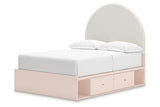 Wistenpine Blush Upholstered Youth Storage Platform Bedroom Set with 4 Drawers from Ashley - Luna Furniture