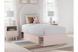Wistenpine Blush Upholstered Youth Storage Platform Bedroom Set with 4 Drawers from Ashley - Luna Furniture