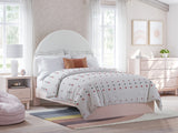 Wistenpine Full Upholstered Panel Bed with Dresser and 2 Nightstands in Blush from Ashley - Luna Furniture