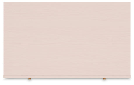 Wistenpine Full Upholstered Panel Bed with Mirrored Dresser, Chest and 2 Nightstands in Blush from Ashley - Luna Furniture