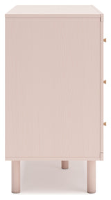 Wistenpine Full Upholstered Panel Headboard with Dresser in Blush from Ashley - Luna Furniture