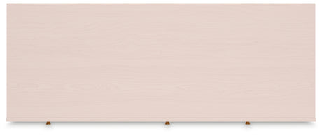 Wistenpine Twin Upholstered Panel Headboard with Dresser in Blush from Ashley - Luna Furniture