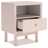 Wistenpine Twin Upholstered Panel Headboard with Nightstand in Blush from Ashley - Luna Furniture