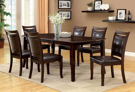 Woodside Dark Cherry/Espresso 7-Piece Dining Room Set from Furniture of America - Luna Furniture