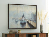 Worthney Blue/White/Brown Wall Art from Ashley Furniture - Luna Furniture