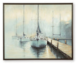 Worthney Blue/White/Brown Wall Art from Ashley Furniture - Luna Furniture