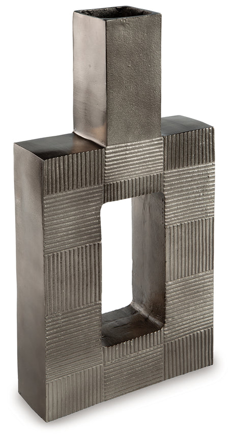Wrengrove Antique Nickel Finish Vase from Ashley - Luna Furniture