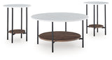 Wrenwich Brown/Black/White Table (Set of 3) from Ashley - Luna Furniture