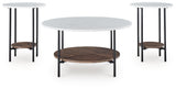 Wrenwich Brown/Black/White Table (Set of 3) from Ashley - Luna Furniture