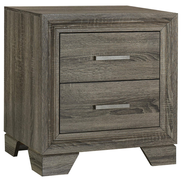 Wright Brown Oak 2-Drawer Nightstand