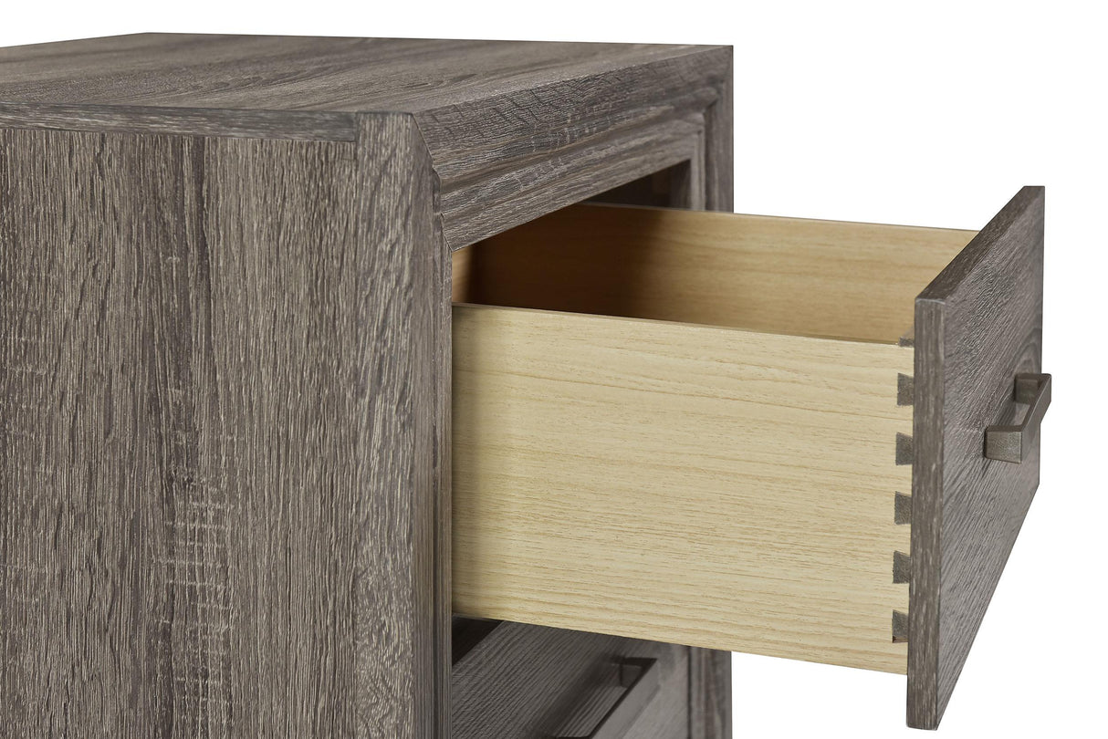 Wright Brown Oak 2-Drawer Nightstand from Coaster - Luna Furniture