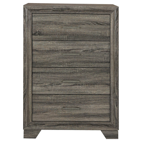 Wright Brown Oak 4-Drawer Chest from Coaster - Luna Furniture