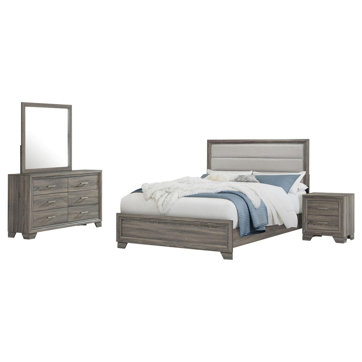 Wright Brown Oak 4-Piece California King Bedroom Set from Coaster - Luna Furniture