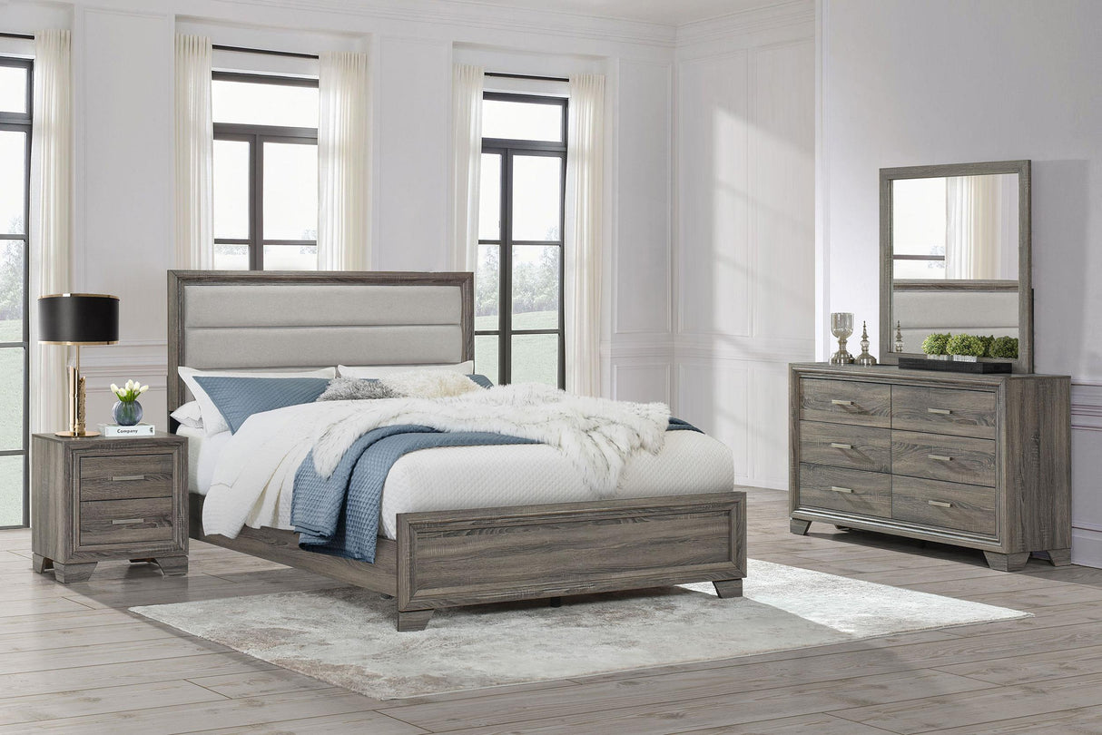 Wright Brown Oak 4-Piece Eastern King Bedroom Set from Coaster - Luna Furniture
