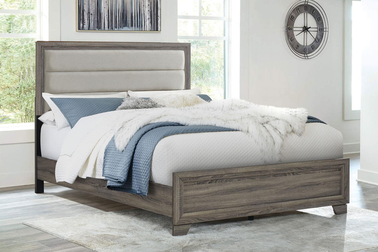 Wright Brown Oak 50-inch Upholstered Queen Bed from Coaster - Luna Furniture