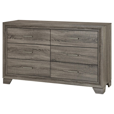 Wright Brown Oak 6-Drawer Dresser from Coaster - Luna Furniture
