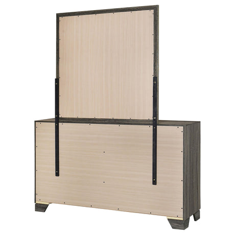 Wright Brown Oak 6-Drawer Dresser and Mirror from Coaster - Luna Furniture