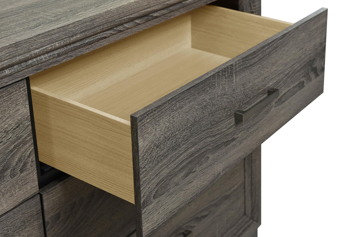 Wright Brown Oak 6-Drawer Dresser and Mirror from Coaster - Luna Furniture
