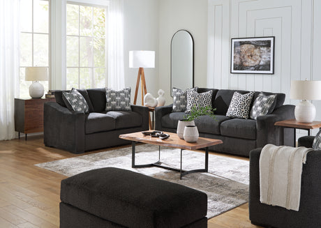 Wryenlynn Sofa, Loveseat, Chair and Ottoman in Onyx from Ashley - Luna Furniture