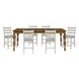 Wyatt Brown/Weathered White/Gray 7-Piece 91" Extendable Counter Height Set from Homelegance - Luna Furniture
