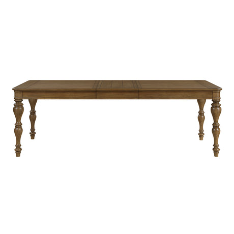 Wyatt Brown/Weathered White/Gray 91" Extendable Dining Room Set from Homelegance - Luna Furniture