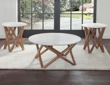 Wyman 3-Piece Round Banswara White Marble Top Table Set from Steve Silver - Luna Furniture