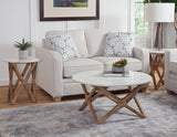 Wyman Banswara 36″ Round White Marble Top Cocktail Table from Steve Silver - Luna Furniture