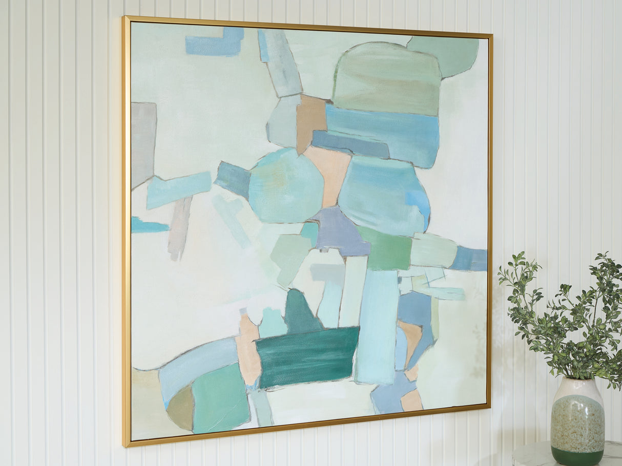 Wynburn White/Blue/Green Wall Art from Ashley - Luna Furniture